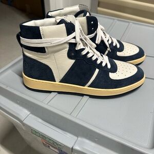 Collegium Navy and White High-Top Men's Sneakers